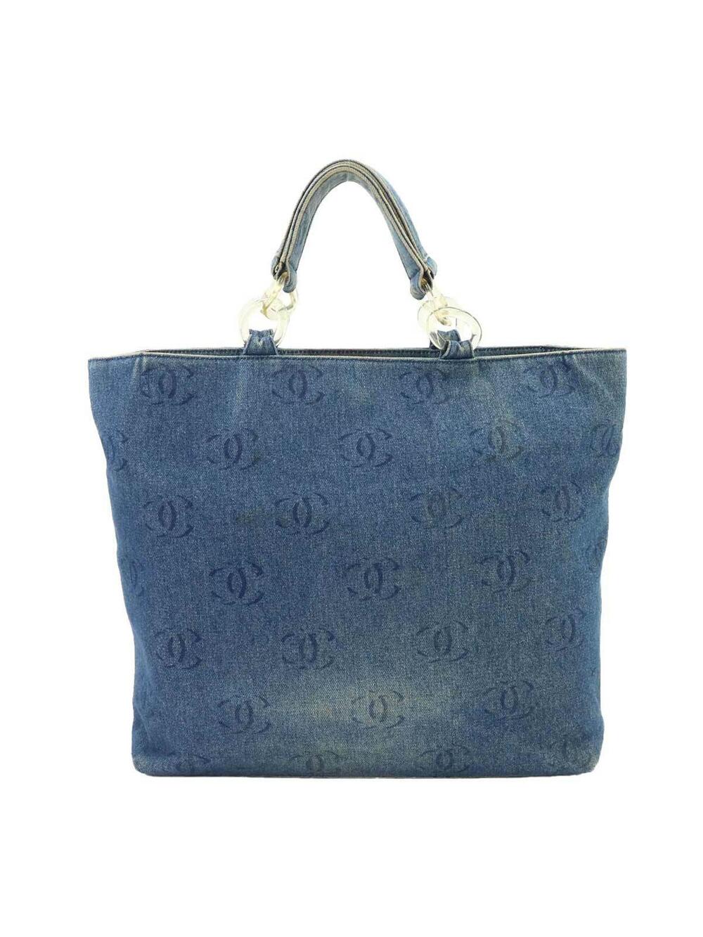 Chanel Vintage Cc Tote Denim Large #342129C13B